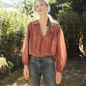 Doen Billie Jean Top in Tamarillo Prairie Paisley